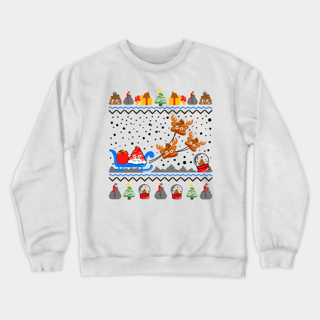 Funny Poop Emoji Christmas Sweater Crewneck Sweatshirt by KsuAnn